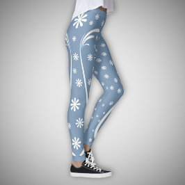 Leggings Flor azul turbia, correa de poder