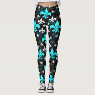 Leggings Flor blanca azul de Lis
