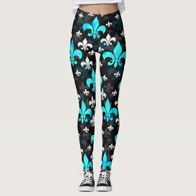 Leggings Flor blanca azul de Lis (Anverso)
