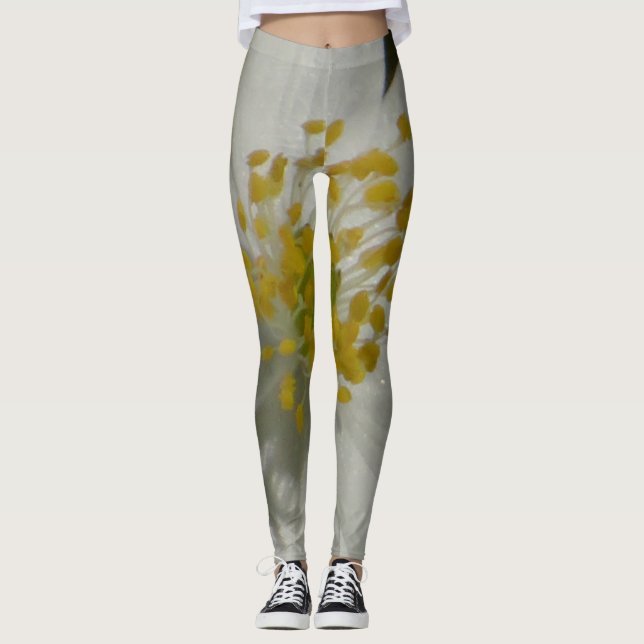 Leggings Flor blanca y amarilla (Anverso)