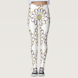 Leggings flor blu abstracta