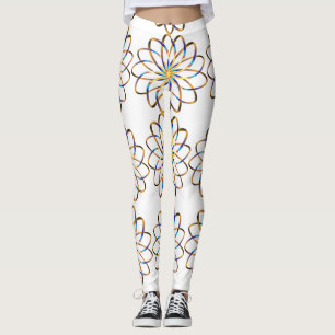 Leggings flor blu abstracta
