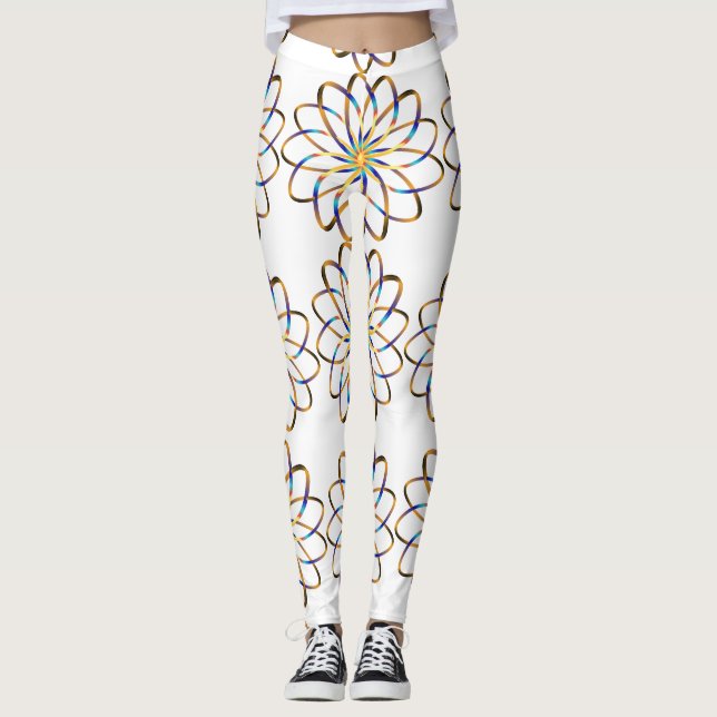 Leggings flor blu abstracta (Anverso)