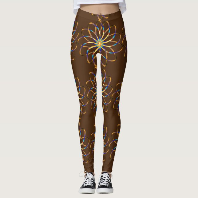 Leggings flor blu abstracta (Anverso)