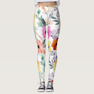 Leggings Flor botánica floral acuática moderna