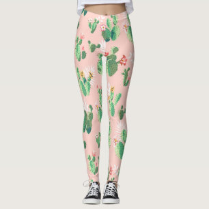 Leggings flor cactus rosada