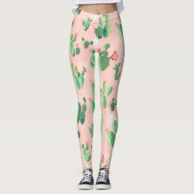 Leggings flor cactus rosada (Anverso)