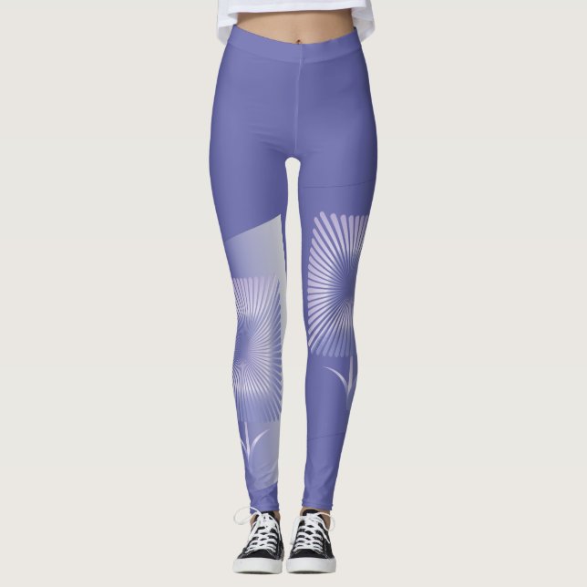 Leggings Flor cuadrada violeta (Anverso)