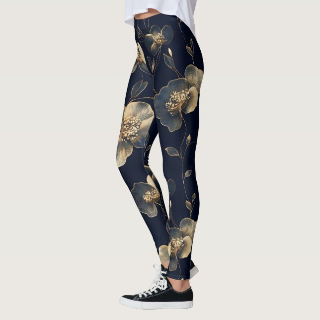 Leggings Flor de Amapola Dorada (Izquierda)