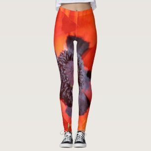 Leggings Flor de amapola oriental