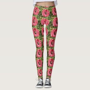 Leggings Flor de Amapola Roja Macro