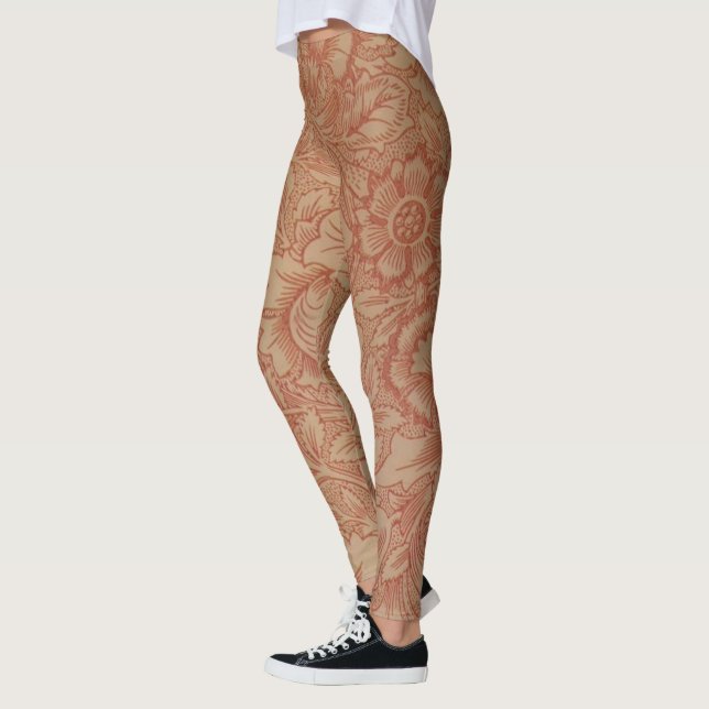 Leggings Flor de amapola rosa William Morris (Izquierda)