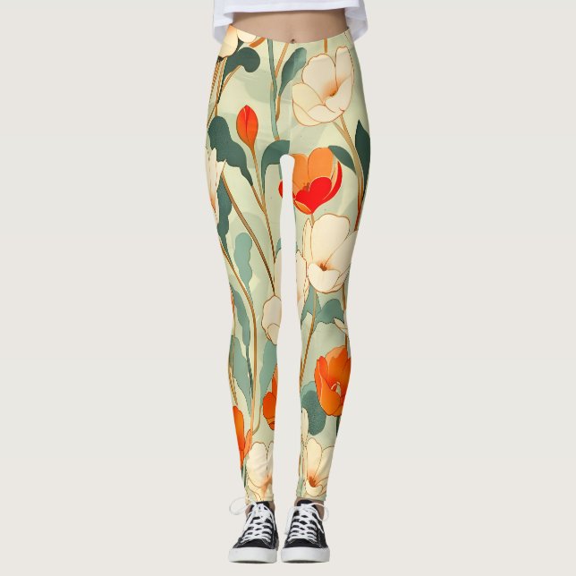 Leggings Flor de amapola vintage (Anverso)
