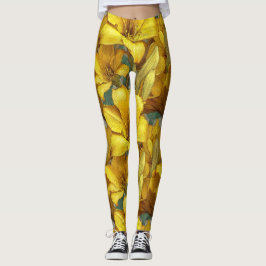 Leggings Flor de Amarilis Lindo Ejercicio Corriendo