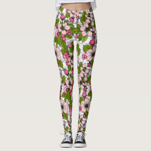 Leggings Flor de Apple en blanco