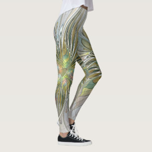 Leggings Flor De Arte Fractal Moderno Con Oro