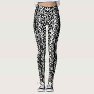 Leggings Flor de Boho Mandala y piernas de hojas