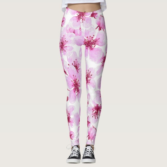 Leggings Flor de cerezo acuarela (Anverso)