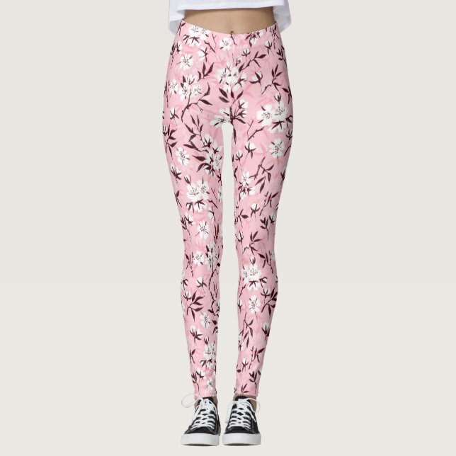 Leggings Flor de cerezo blanco (Anverso)