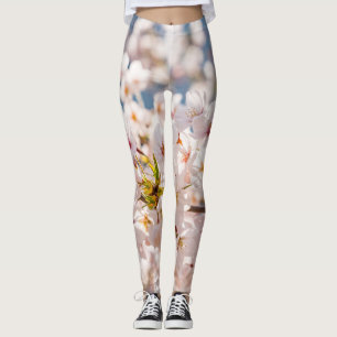 Leggings Flor de cerezo Japón bonito rosa floral único