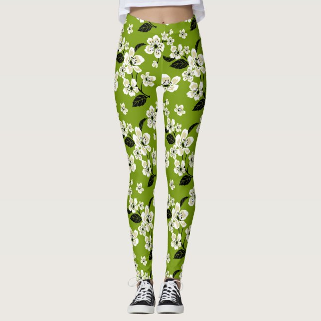 LEGGINGS FLOR DE CEREZO - SAKURA (MATCHA) (Anverso)