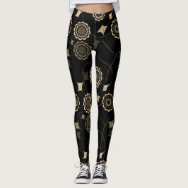 Leggings Flor de color beige de moda, piernas marrones y ne