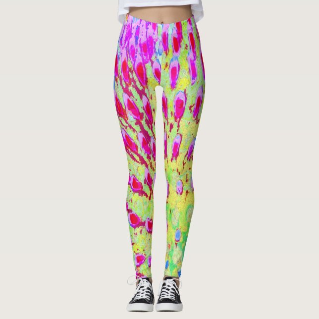 Leggings Flor de cono de arco iris multicolor (Anverso)