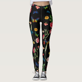 Leggings Flor de época y piernas de mariposa
