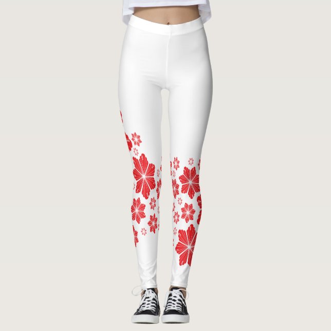 Leggings Flor de estrella roja (Anverso)