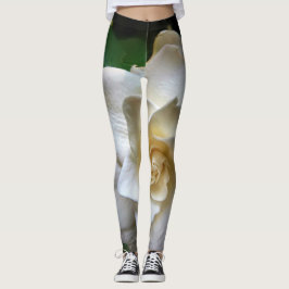 Leggings Flor de gardenia blanca