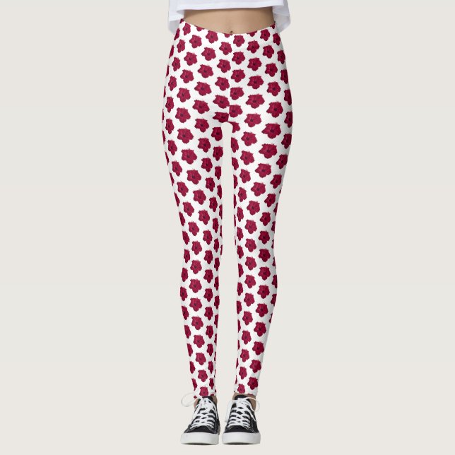 Leggings Flor de Hibisco Roja (Anverso)
