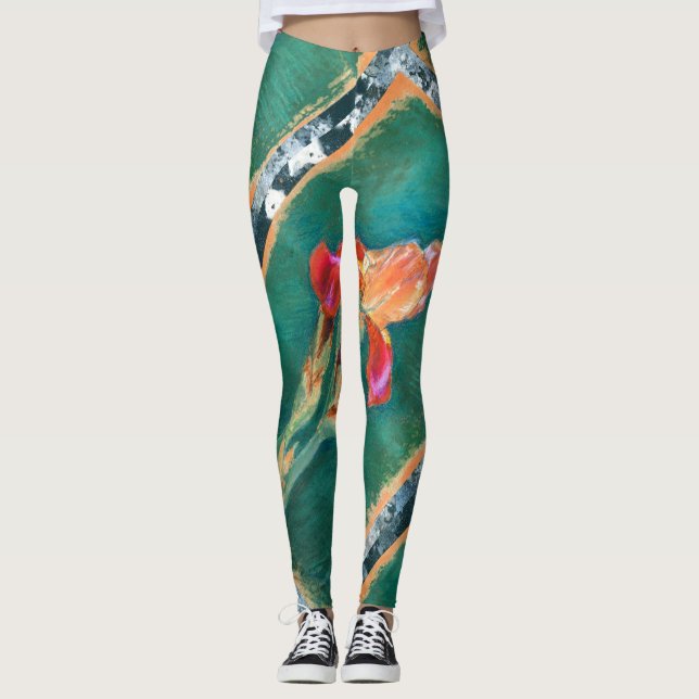 Leggings Flor de iris colorida (Anverso)