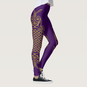 Leggings Flor de la vida - adornos vintage oro 1