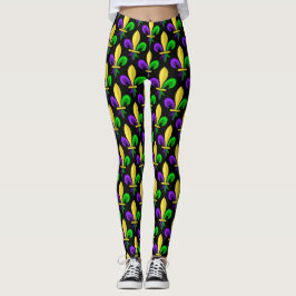 Leggings Flor de lis del carnaval del carnaval