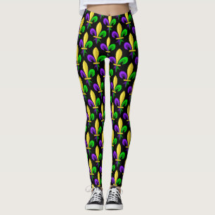 Leggings Flor de lis del carnaval del carnaval