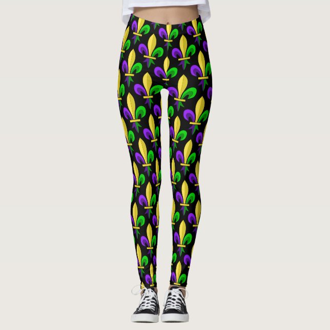 Leggings Flor de lis del carnaval del carnaval (Anverso)