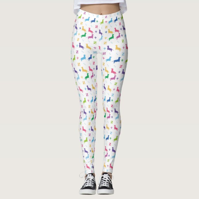 Leggings Flor de lis y Dachshunds (Anverso)