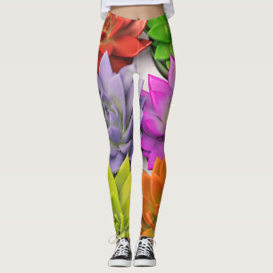 Leggings Flor de loto brillante multicolor