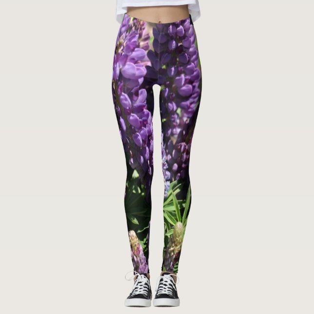 Leggings Flor de Lupine Púrpura (Anverso)