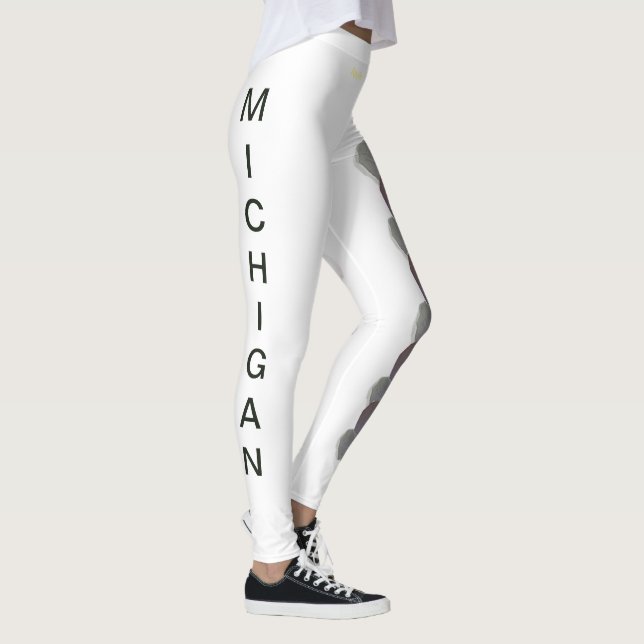 Leggings Flor de manzana en estado de Michigan blanca (Derecha)