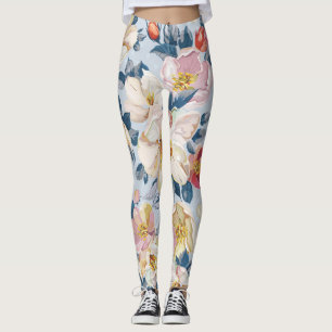 Leggings Flor de manzana, patrón de elegancia.