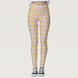 Leggings Flor de margarita, boho de flor silvestre, regalo