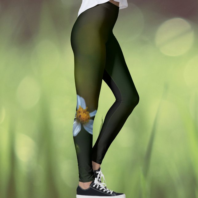 Leggings Flor de margarita verde oscuro (Subido por el creador)