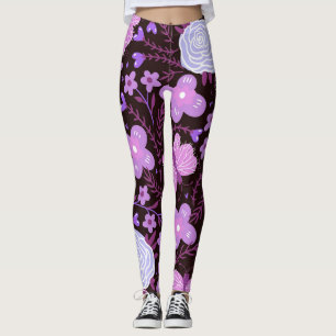 Leggings Flor de mariposa rosa