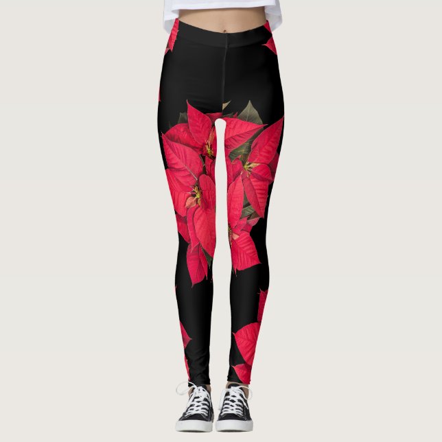 Leggings Flor de Navidades rojos (Anverso)
