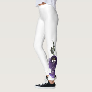 Leggings Flor de orquídea púrpura.