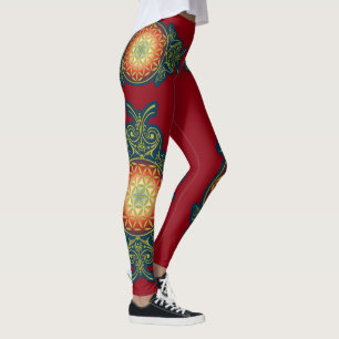 Leggings Flor de vida - dorado de adornos vintage 2