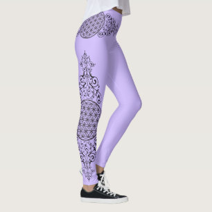 Leggings Flor de vida - ornamentos vintage negro 1
