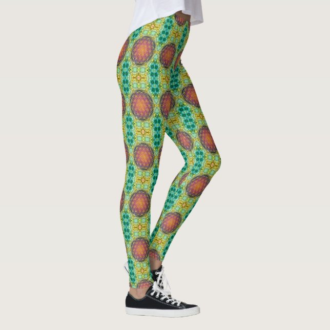 Leggings Flor de vida - oro - fractal 2 (Derecha)