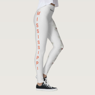 Leggings Flor del estado de Misisipi gris Flor Magnolia Leg